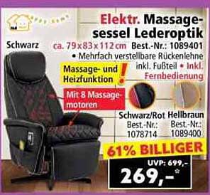 Elektrischer Massagesessel Lederoptik