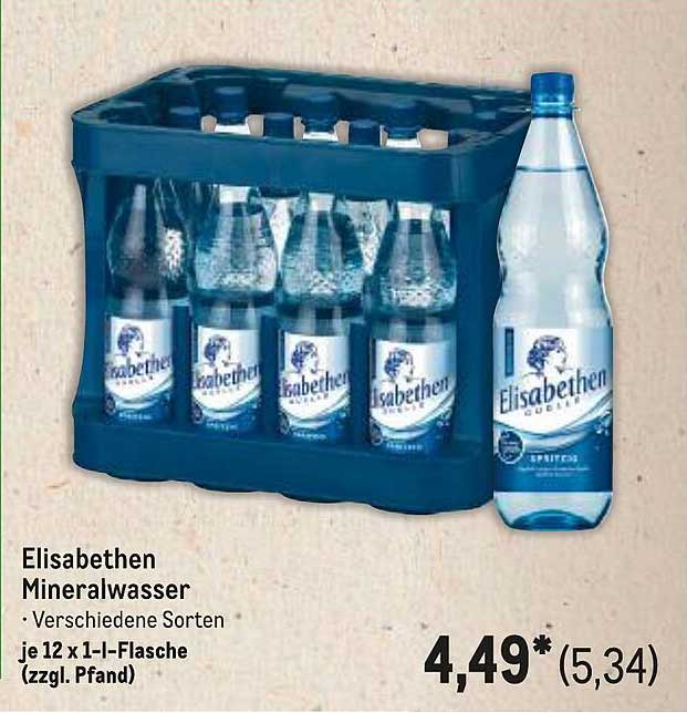 Elisabethen Mineralwasser - Verschiedene Sorten