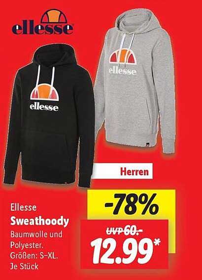 Ellesse Sweathody – Herren Hoodie in Schwarz und Grau