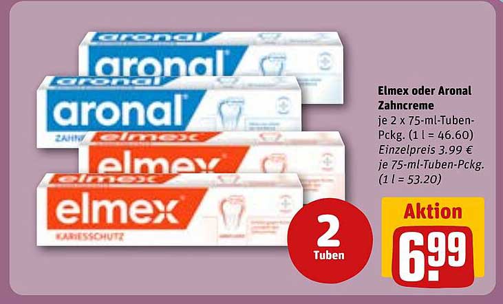Elmex oder Aronal Zahnpasta 2 x 75 ml - Aktionspreis 6,99 €