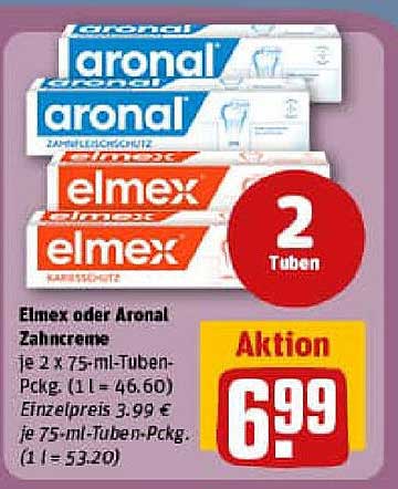 Elmex oder Aronal Zahnpasta - 2 x 75 ml Tuben-Packung