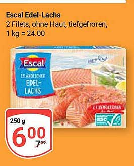 Escal Edel-Lachs - 2 Filets, ohne Haut, tiefgefroren