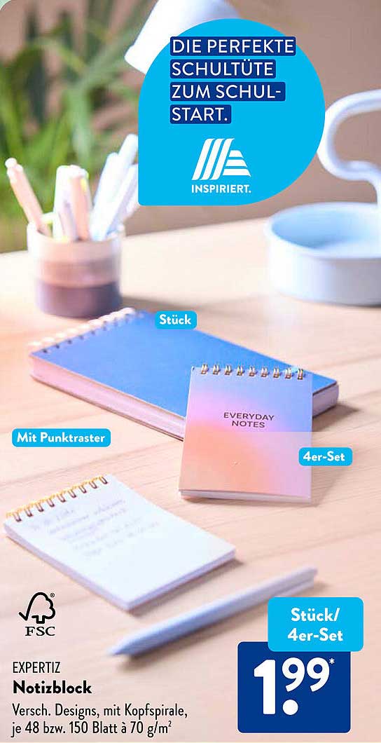 EXPERTIZ Notizblock, 48/150 Blatt je nach Design