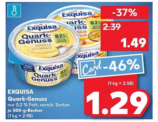 EXQUISA Quark-Genuss - 0,2 % Fett, verschiedene Sorten