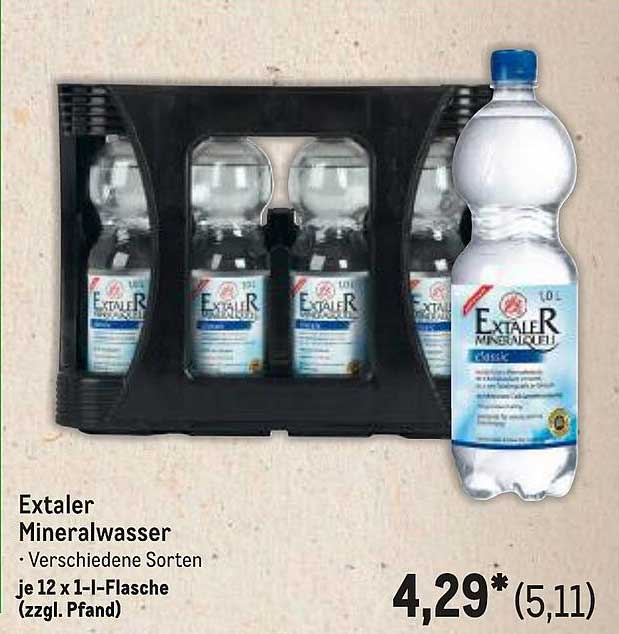 Extaler Mineralwasser - Verschiedene Sorten