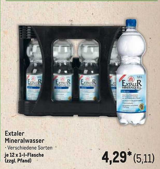 Extaler Mineralwasser - Verschiedene Sorten