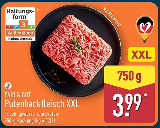 FAIR & GUT Putenhackfleisch XXL 750 g
