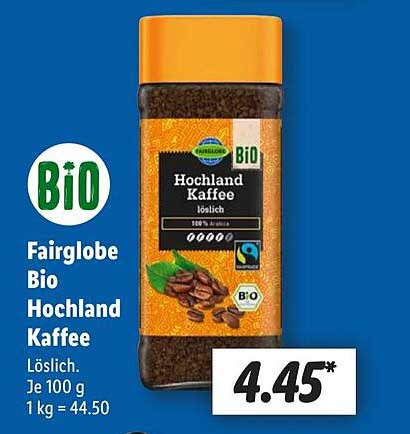 Fairglobe Bio Hochland Kaffee löslich