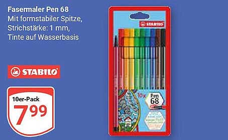 Fasermaler Pen 68 - 10er-Pack