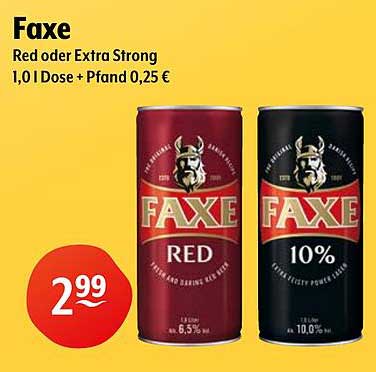 Faxe Red oder Extra Strong 1,0 l Dose