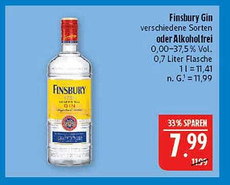 Finsbury Gin verschiedene Sorten oder alkoholfrei 0,00–37,5% Vol. 0,7 Liter Flasche