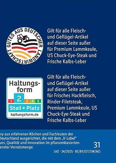 Fleisch- und Geflügelartikel aus deutscher Herkunft
