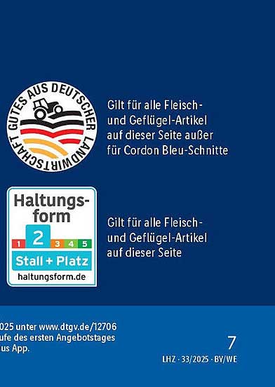 Fleisch- und Geflügelartikel aus deutscher Herkunft
