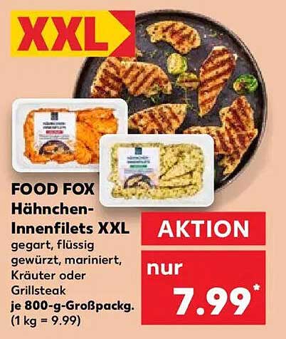 FOOD FOX Hähnchen-Innenfilets XXL