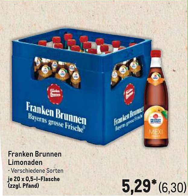 Franken Brunnen Limonaden - Verschiedene Sorten (20 x 0,5 l-Flasche)