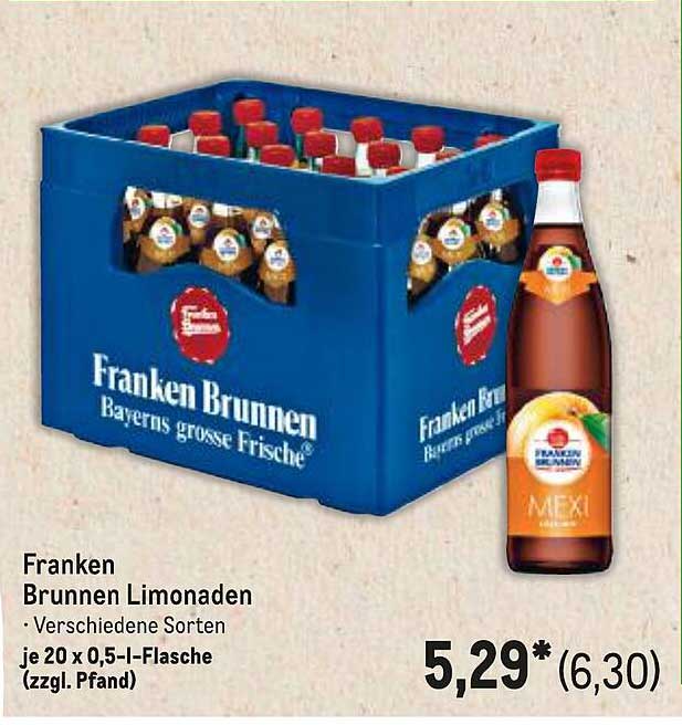 Franken Brunnen Limonaden – Verschiedene Sorten