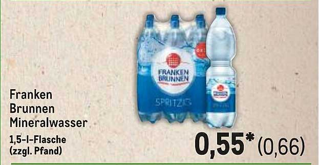 Franken Brunnen Mineralwasser 1,5-l-Flasche (zzgl. Pfand)
