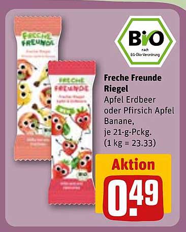 Freche Freunde Riegel - Apfel Erdbeer oder Pfirsich Apfel Banane