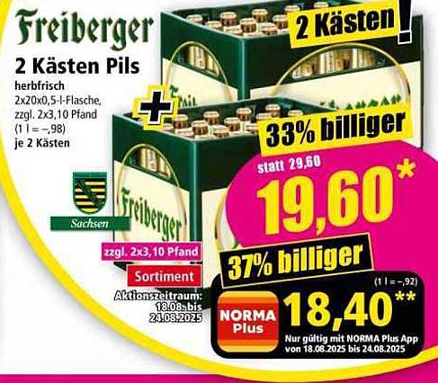 Freiberger Pils - 2 Kästen zum Top-Preis