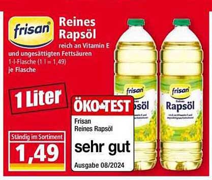 Frisan Reines Rapsöl 1 Liter