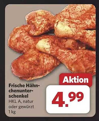 Frische Hähnchenschenkel HKL A, natur oder gewürzt 1 kg