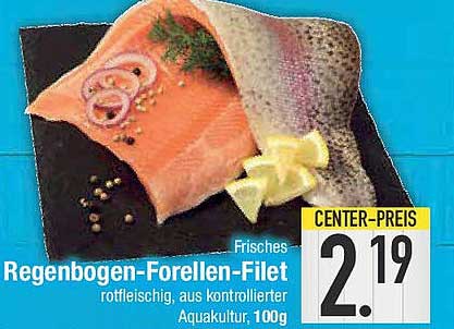 Frisches Regenbogen-Forellen-Filet, rotfleischig, aus kontrollierter Aquakultur