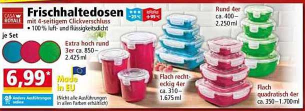 Frischhaltedosen Set mit 4-seitigem Clickverschluss