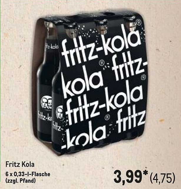 Fritz Kola 6 x 0,33 l-Flasche (zzgl. Pfand)