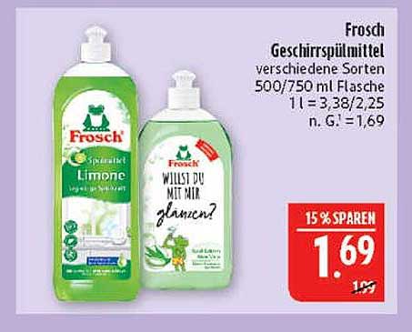 Frosch Geschirrspülmittel verschiedene Sorten 500/750 ml Flasche