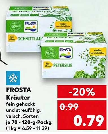 FROSTA Kräuter – Fein gehackt und streufähig, versch. Sorten