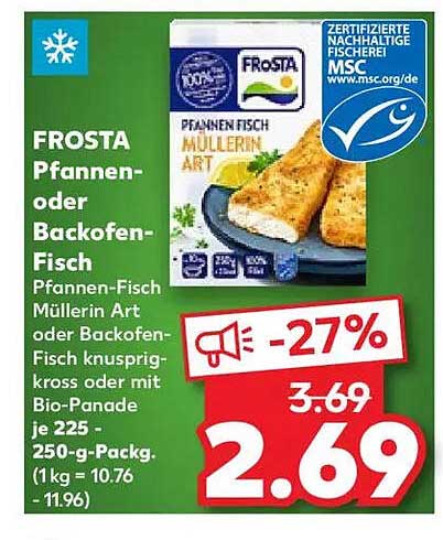 FROSTA Pfannen- oder Backofen-Fisch Müllerin Art - 250-g-Packung
