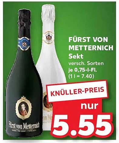FÜRST VON METTERNICH Sekt - verschiedene Sorten je 0,75 l