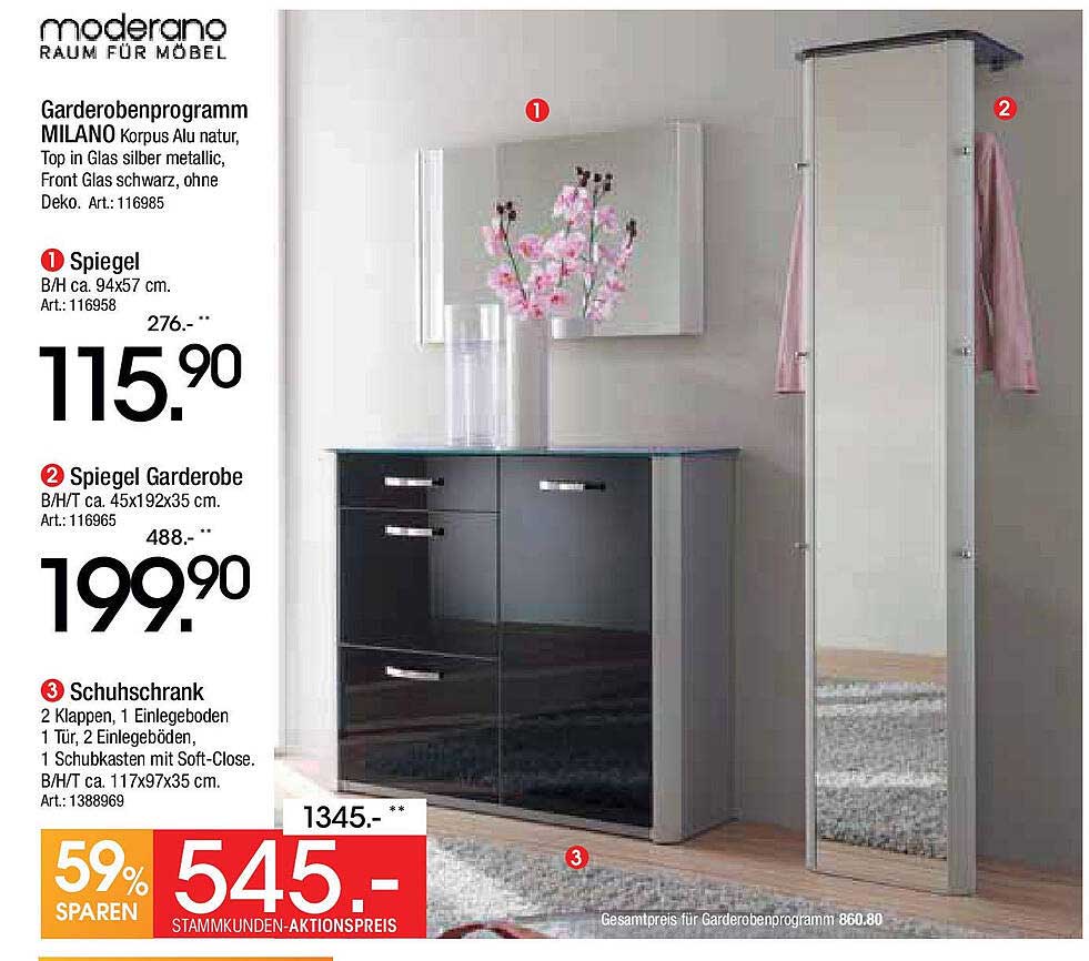 Garderobenprogramm MILANO