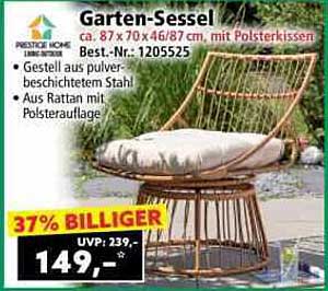 Garten-Sessel mit Polsterkissen