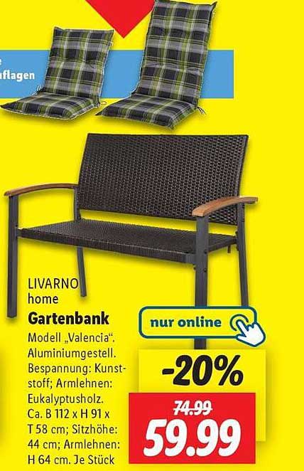 Gartenbank Valencia von LIVARNO home