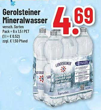 Gerolsteiner Mineralwasser 6 x 1,5 l PET