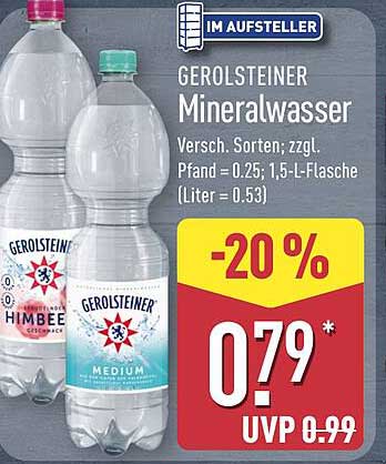 GEROLSTEINER Mineralwasser - Verschiedene Sorten, 1,5-L-Flasche
