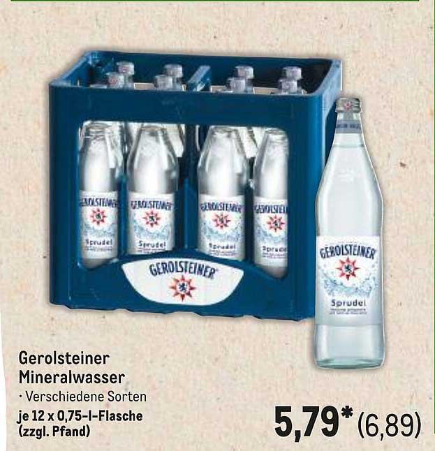 Gerolsteiner Mineralwasser - verschiedene Sorten