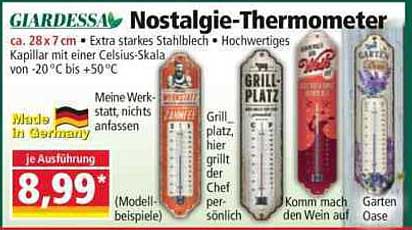 GIARDESSA Nostalgie-Thermometer