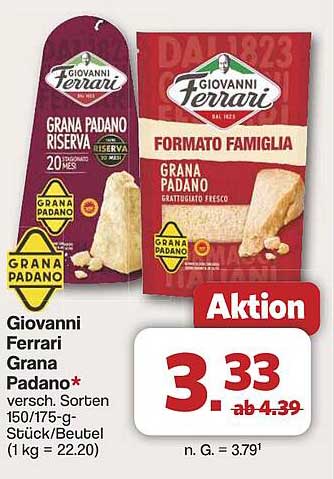 Giovanni Ferrari Grana Padano 150/175-g-Stück/Beutel