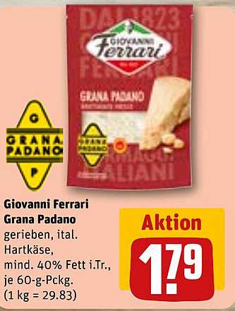 Giovanni Ferrari Grana Padano gerieben - italienischer Hartkäse