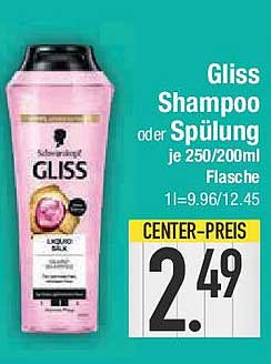 Gliss Shampoo oder Spülung je 250/200ml Flasche