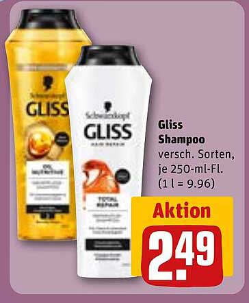 Gliss Shampoo – verschiedene Sorten, je 250-ml-Fl. (1 l = 9,96)