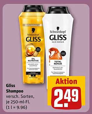 Gliss Shampoo - verschiedene Sorten, je 250-ml-Fl.