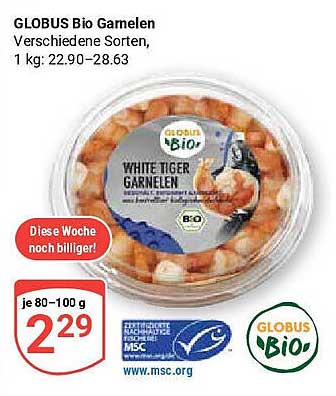 GLOBUS Bio Garnelen - White Tiger Garnelen