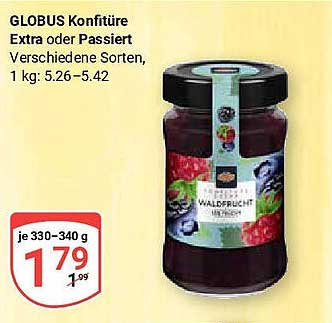 GLOBUS Konfitüre Extra oder Passiert - verschiedene Sorten