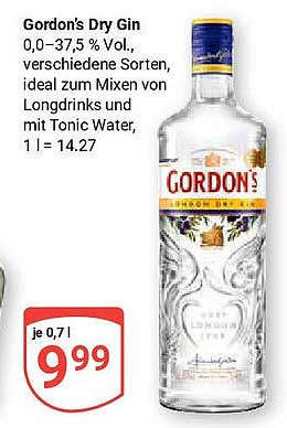Gordon's Dry Gin 0,0–37,5 % Vol., 0,7 L