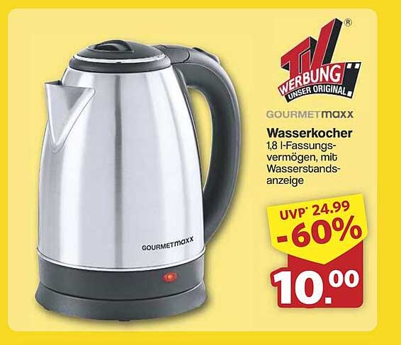 GOURMETmaxx Wasserkocher 1,8 l mit Wasserstandsanzeige