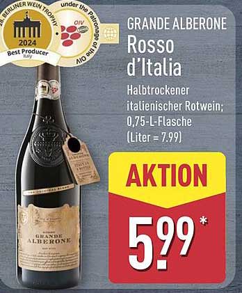 GRANDE ALBERONE Rosso d'Italia - Halbtrockener italienischer Rotwein