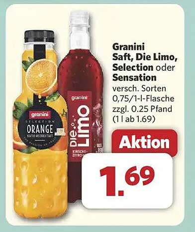 Granini Saft, Die Limo, Selection oder Sensation